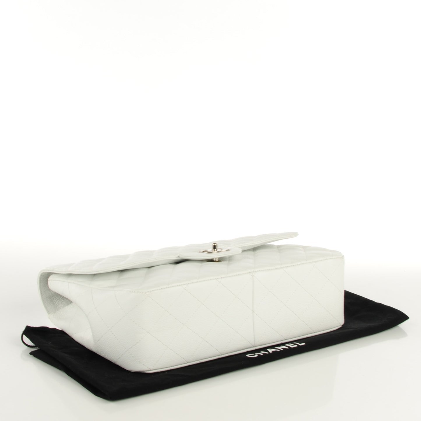 Caviar Quilted Jumbo Single Flap White