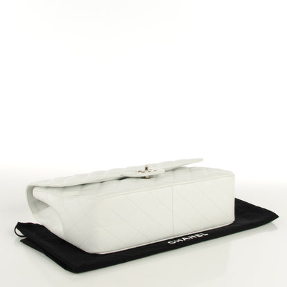 Chanel Caviar Quilted Jumbo Single Flap White 4 of 8
