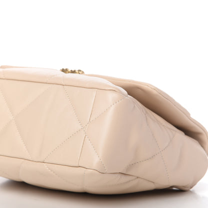 Chanel Goatskin Quilted Large Chanel 19 Flap Beige 7 of 11