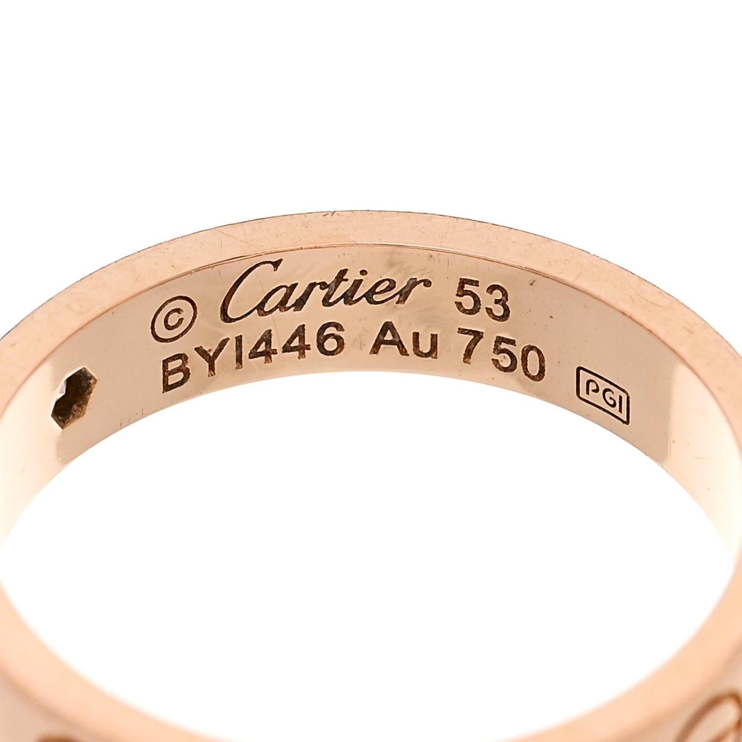 Cartier 18K Pink Gold Diamond 4mm LOVE Wedding Band Ring 53 6.5 4 of 5