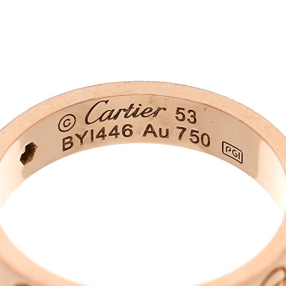 Cartier 18K Pink Gold Diamond 4mm LOVE Wedding Band Ring 53 6.5 4 of 5