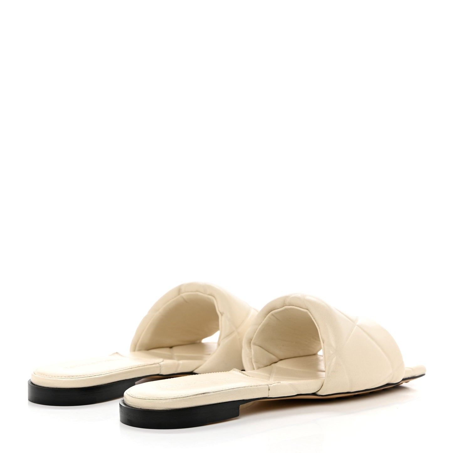 Nappa Quilted Rubber Lido Flat Sandals 37.5 Sea Salt