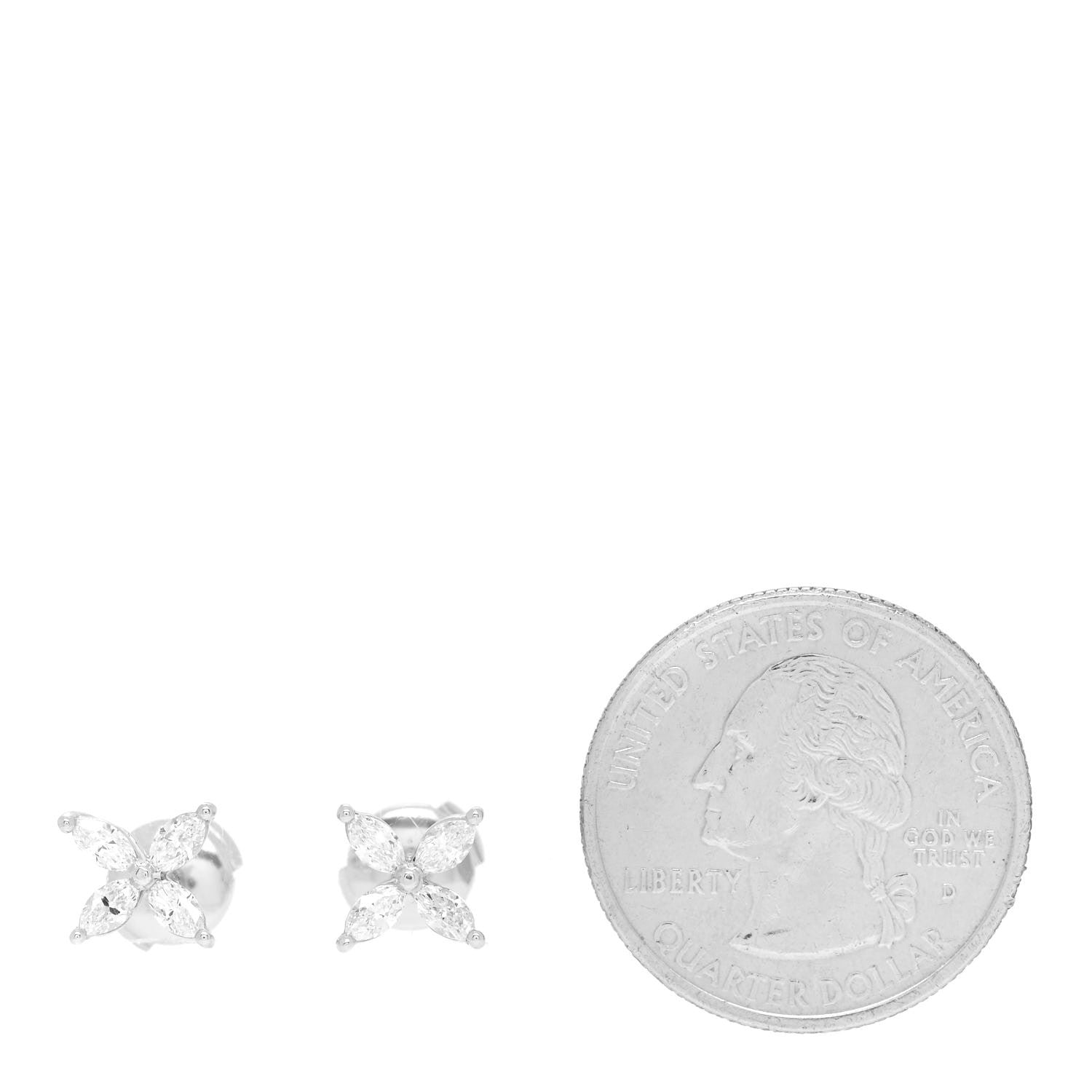 Tiffany Platinum Diamond .64ct Small Victoria Earrings 2 of 6