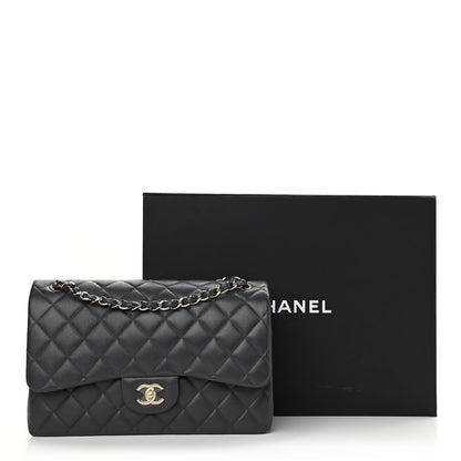 Chanel Caviar Quilted Jumbo Double Flap Dark Grey 11 of 11