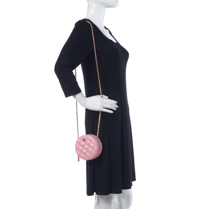 Chanel Iridescent Caviar Quilted Round Clutch With Chain Pink 2 of 8