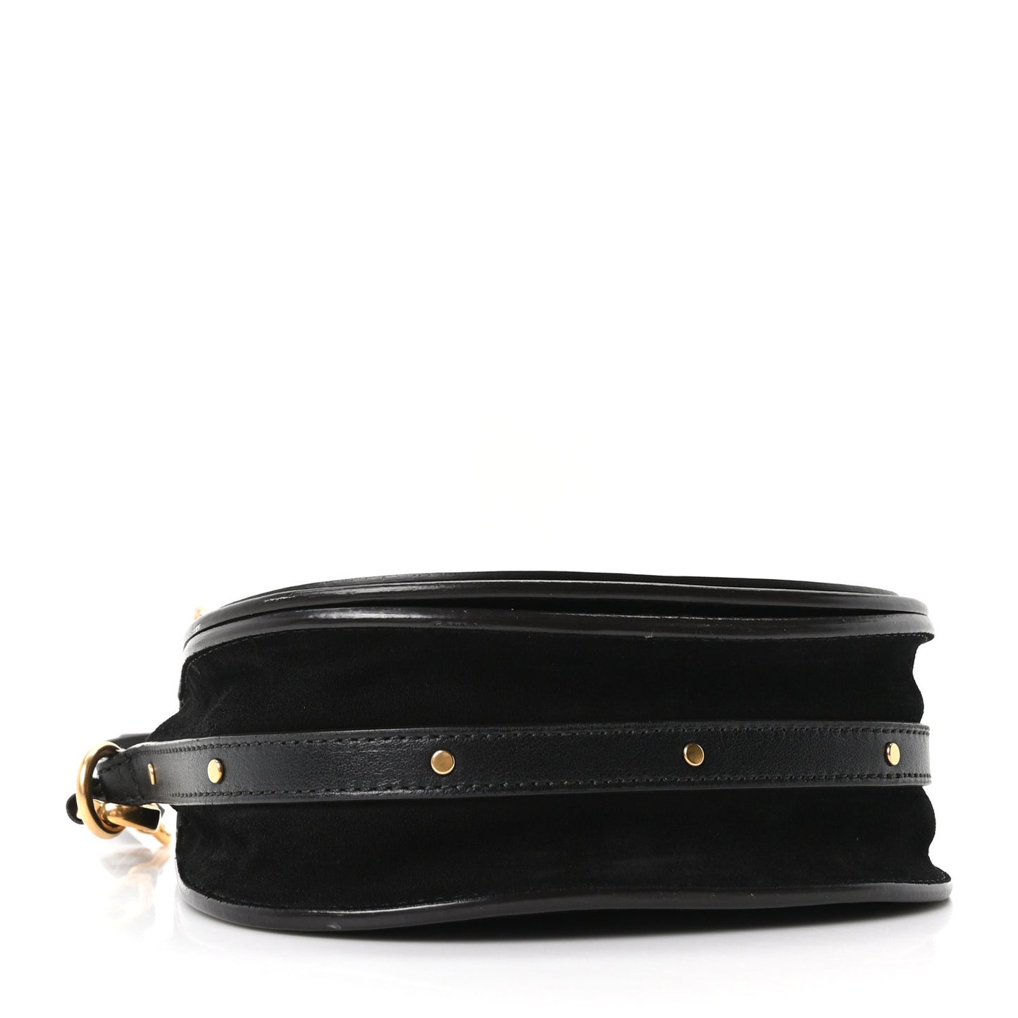 Calfskin Suede Small Nile Bracelet Bag Black