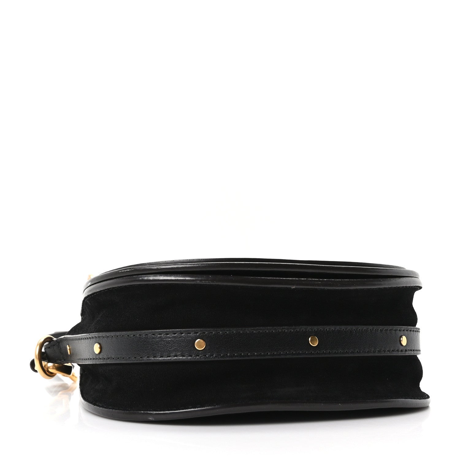 Chloe Calfskin Suede Small Nile Bracelet Bag Black 3 of 9