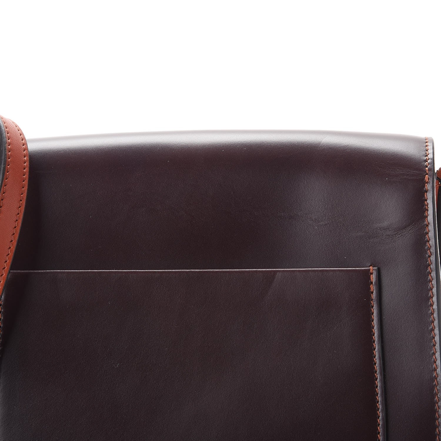 Celine Glazed Calfskin Small Bi-Color Trotteur Burgundy 8 of 10