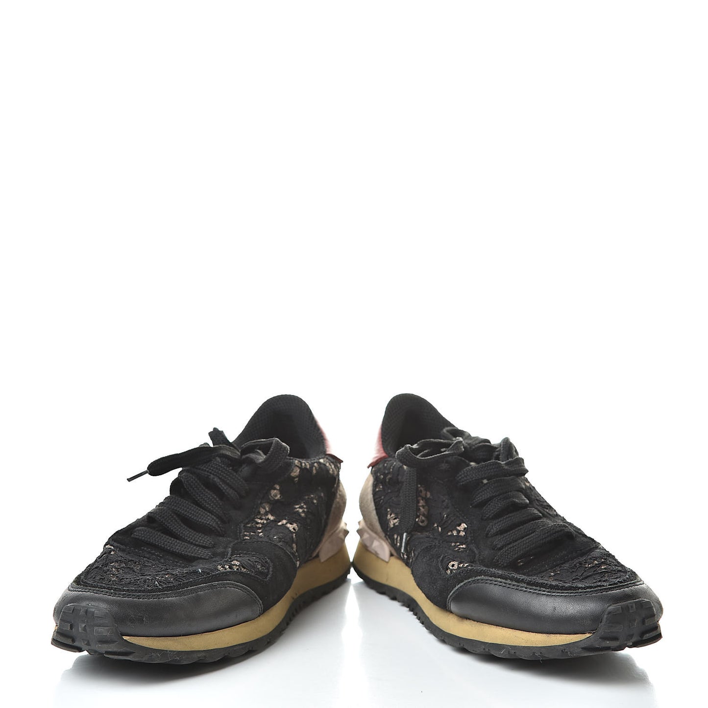 Macrame Lace Suede Womens Rockrunner Sneakers 38 Black