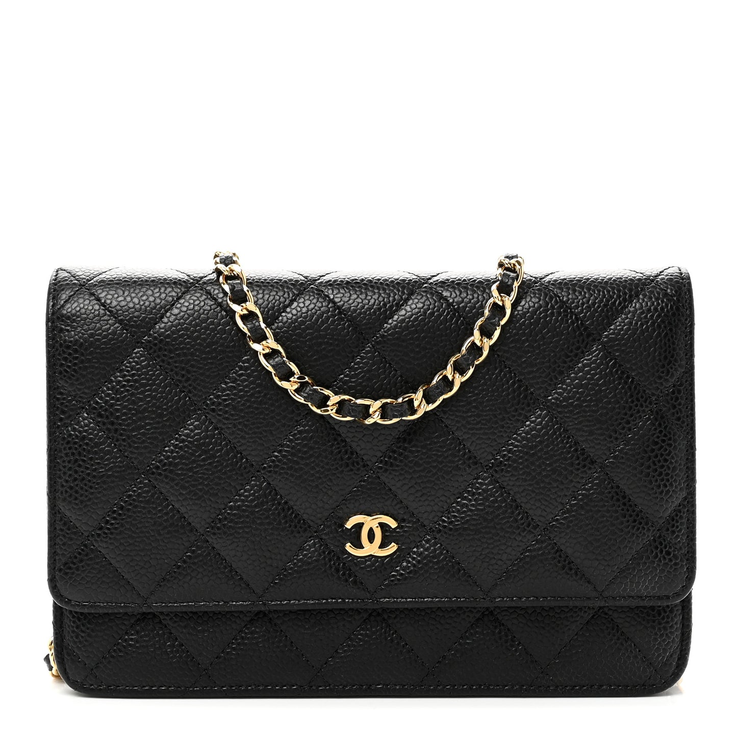 Caviar Quilted Wallet On Chain WOC Black