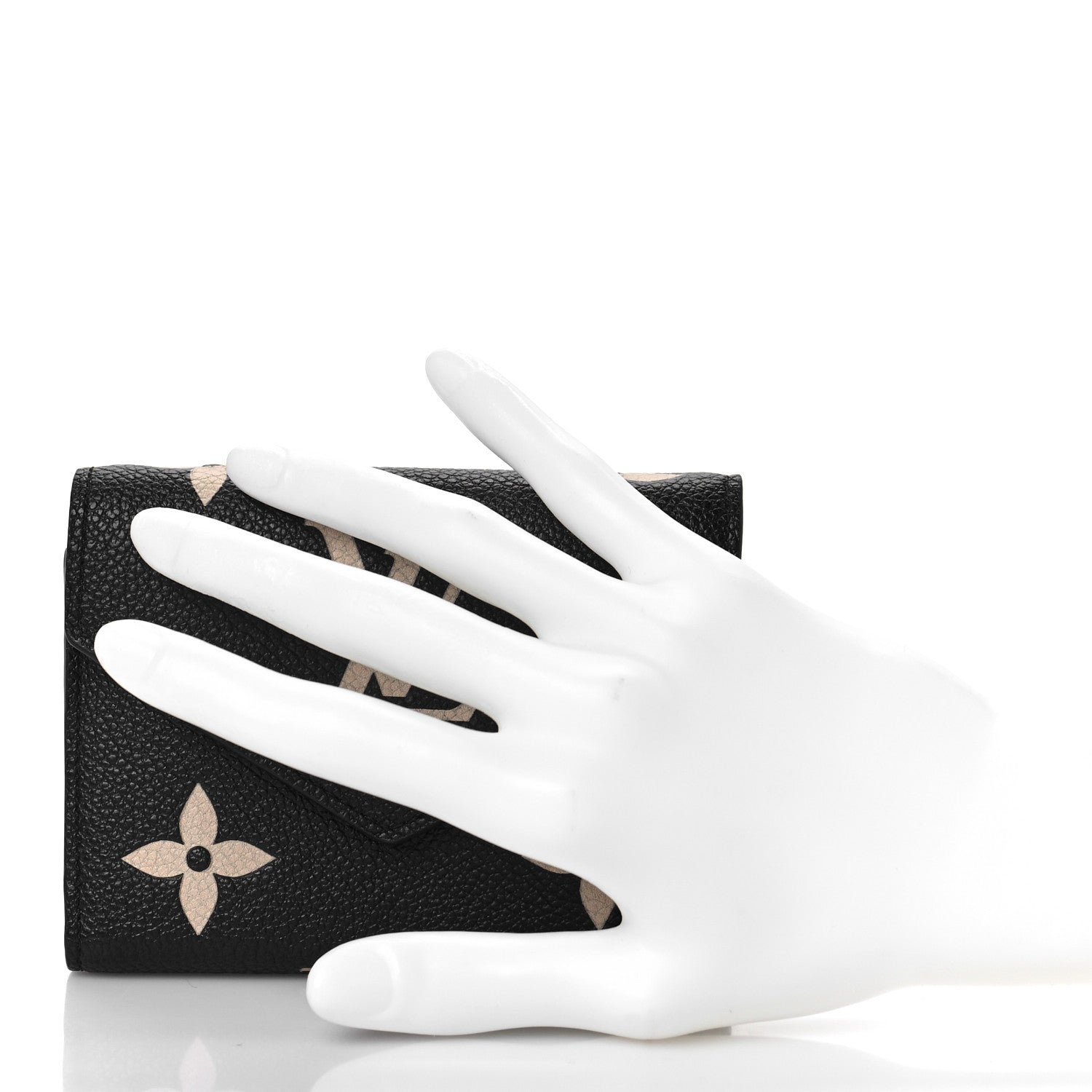 Louis Vuitton Empreinte Monogram Giant Victorine Wallet Black Beige 2 of 9