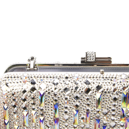 Judith Leiber Crystal Embellished Slim Slide Minaudiere Clutch Silver 11 of 12
