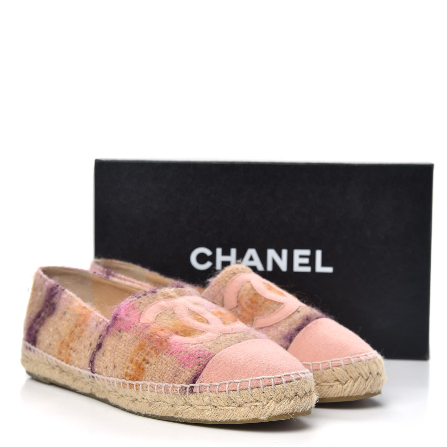 Chanel Tweed CC Espadrilles 41 Pink Multicolor 11 of 11