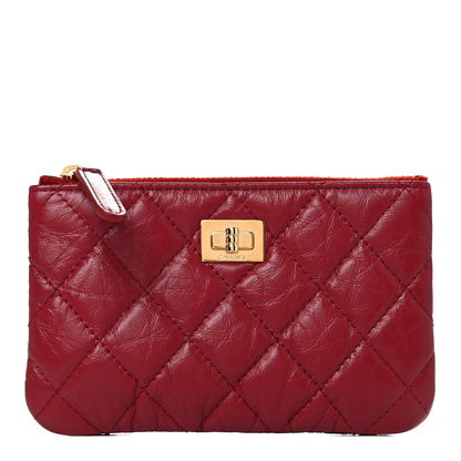 Chanel Aged Calfskin Quilted Small Reissue Cosmetic Case Red 1 of 8