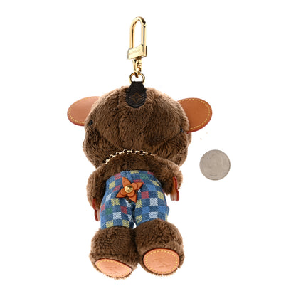 Louis Vuitton Faux Fur LV Louis Bear Super Vision Bag Charm Key Holder Blue 2 of 4
