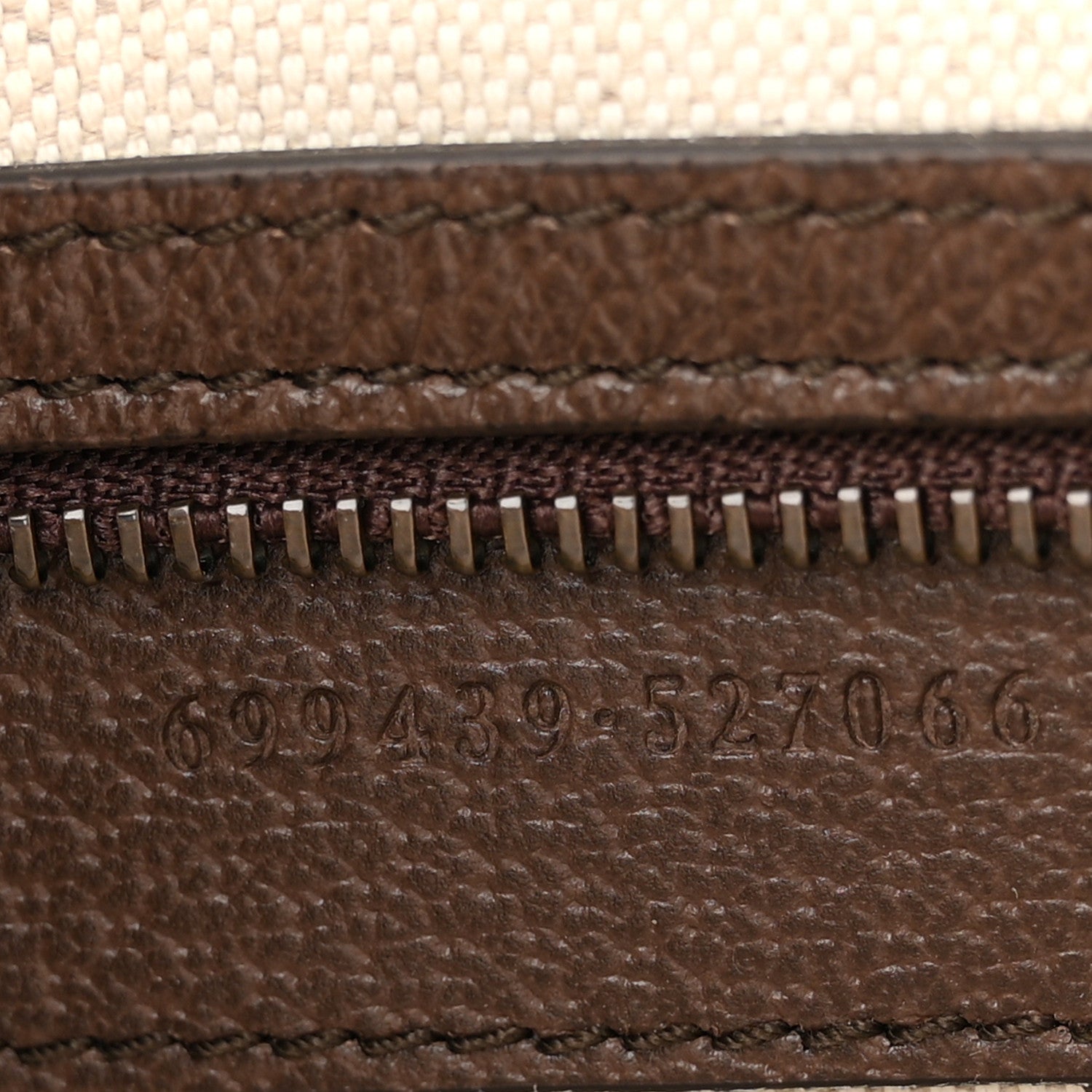 Gucci GG Supreme Monogram Textured Dollar Calfskin Web Ophidia Wristlet Shoulder Bag Beige Ebony New Acero 7 of 11