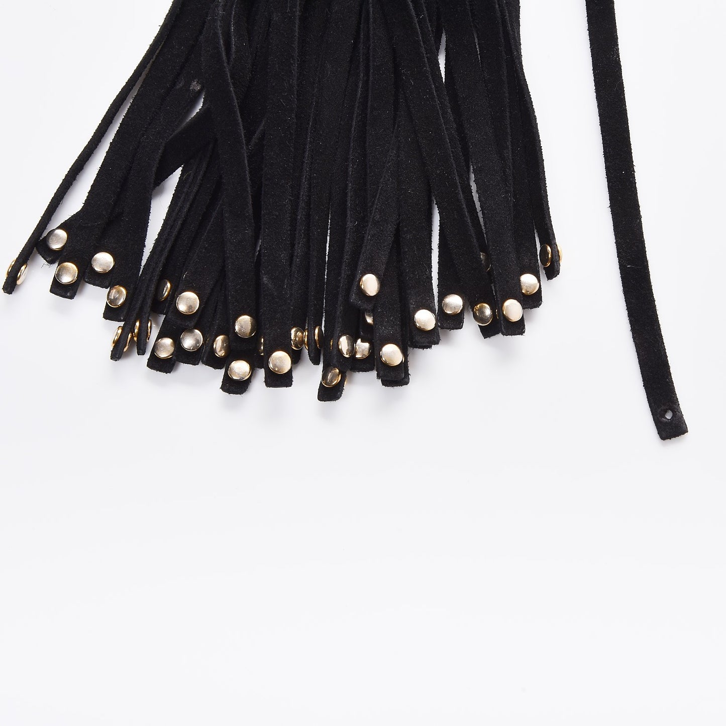 Suede Calfskin Large Babouska Studded Boston Black