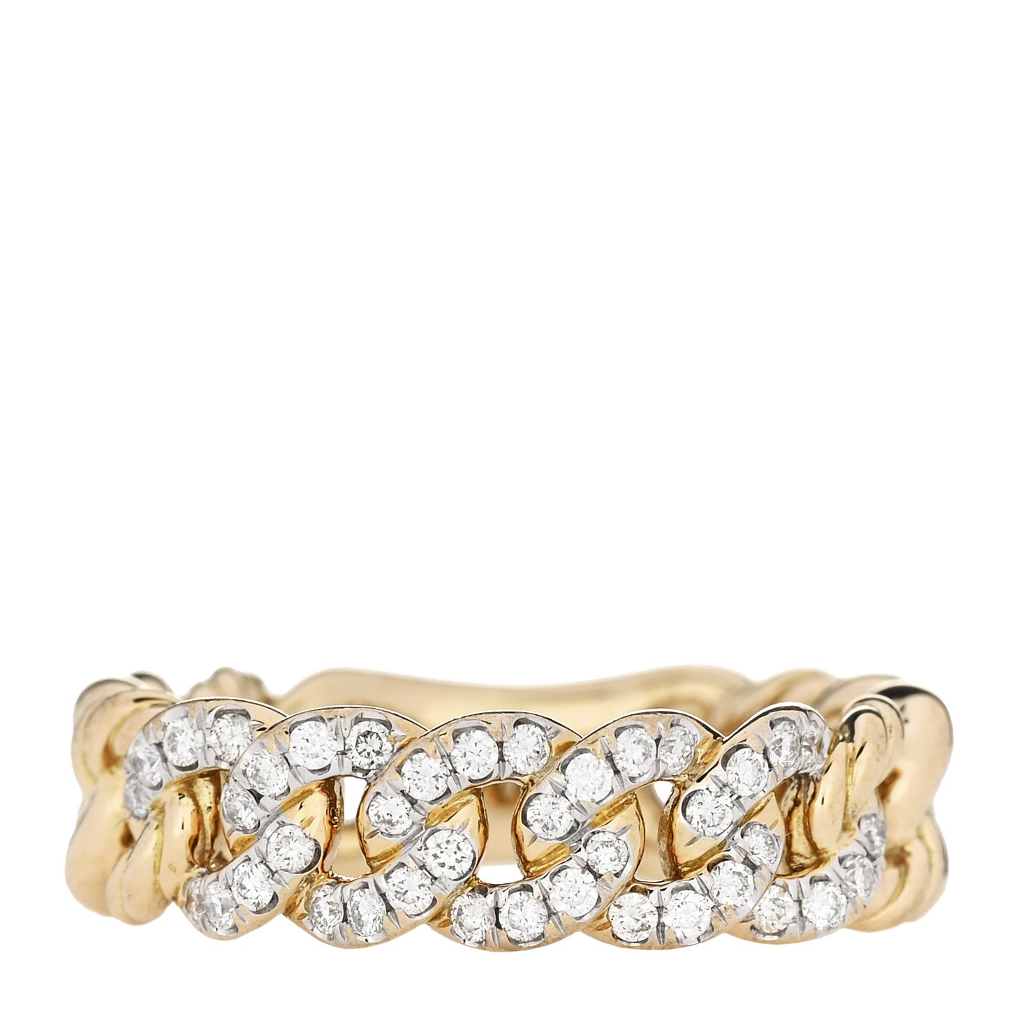18K Yellow Gold Diamond 5mm Belmont Curb Link Band Ring 48 4.5
