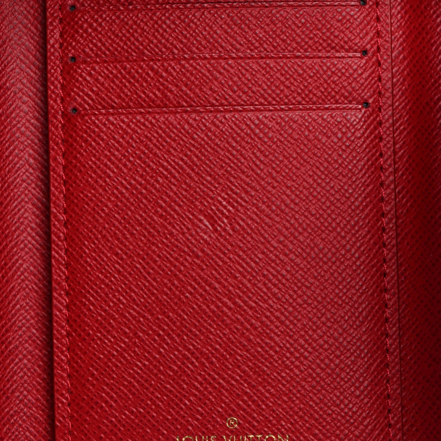Damier Ebene Studded Victorine Wallet Cherry