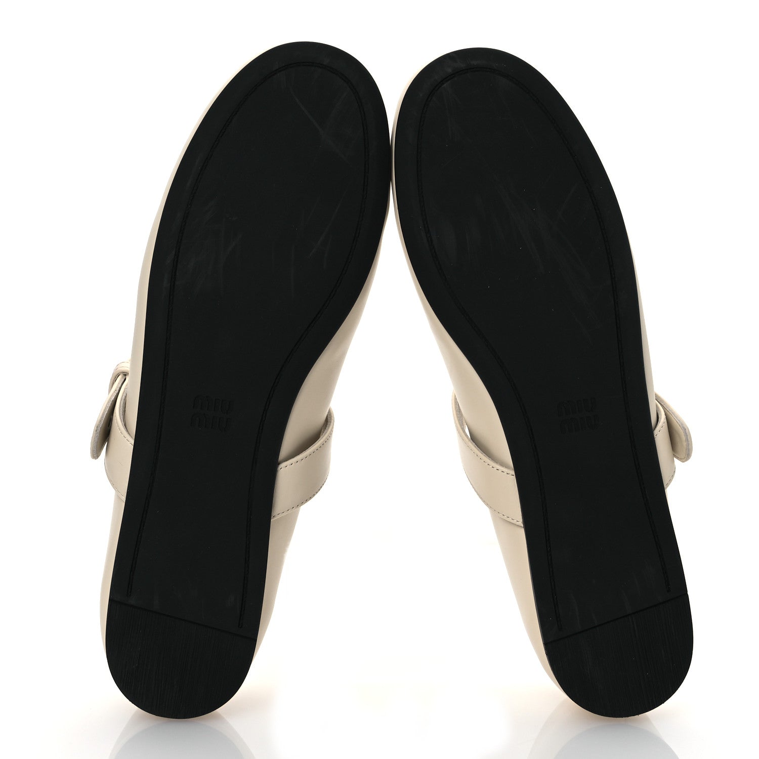Miu Miu Calfskin Mary Jane Ballerina Flats 36.5 Ivory 7 of 10