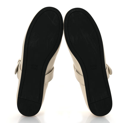 Miu Miu Calfskin Mary Jane Ballerina Flats 36.5 Ivory 7 of 10