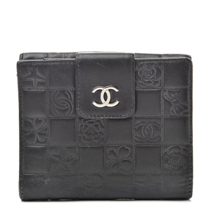 Chanel Calfskin Lucky Symbols Compact French Flap Wallet Black 1 of 18