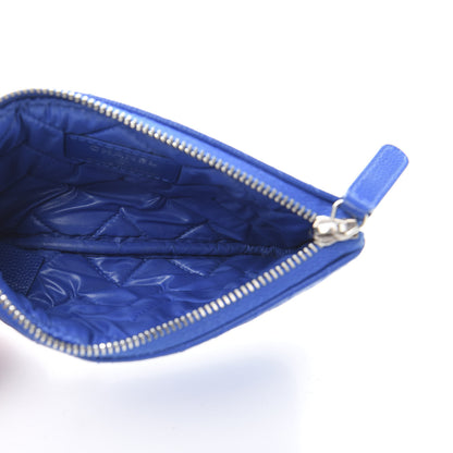 Chanel Caviar Chevron Quilted Small Cosmetic Case Blue 5 of 9