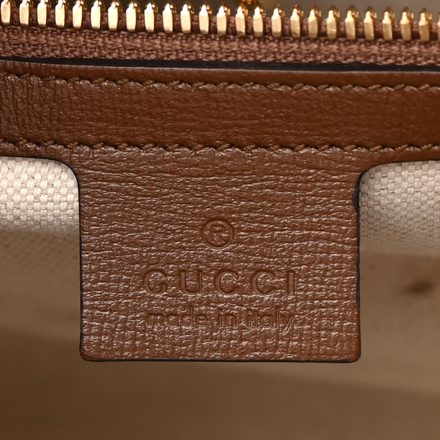 Gucci GG Supreme Monogram Azalea Calfskin Small Retro Interlocking G Tote Bag Beige Ebony Brown Sugar 6 of 17