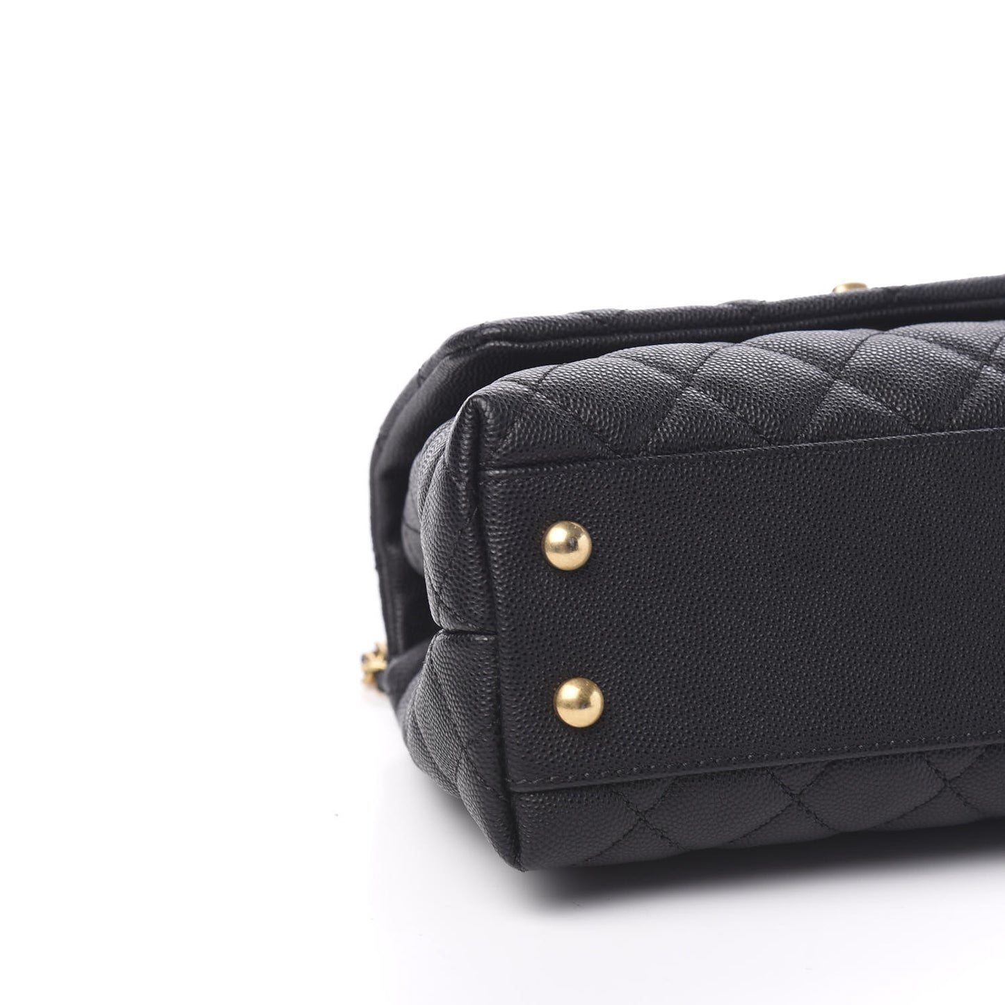 Caviar Lizard Embossed Quilted Mini Coco Handle Flap Black