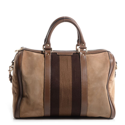 Gucci Nubuck Vintage Web Medium Boston Beige 1 of 7