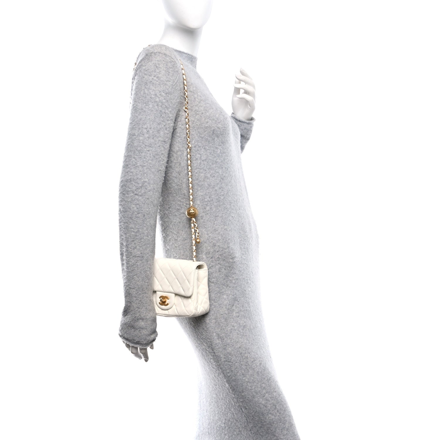 Chanel Lambskin Quilted Mini Pearl Crush Flap White 1776958