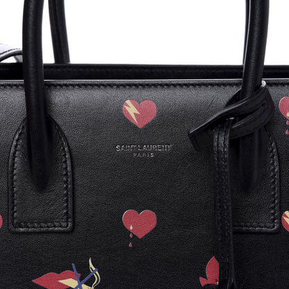 Saint Laurent Calfskin Heart Bolts Baby Sac De Jour Black 9 of 9