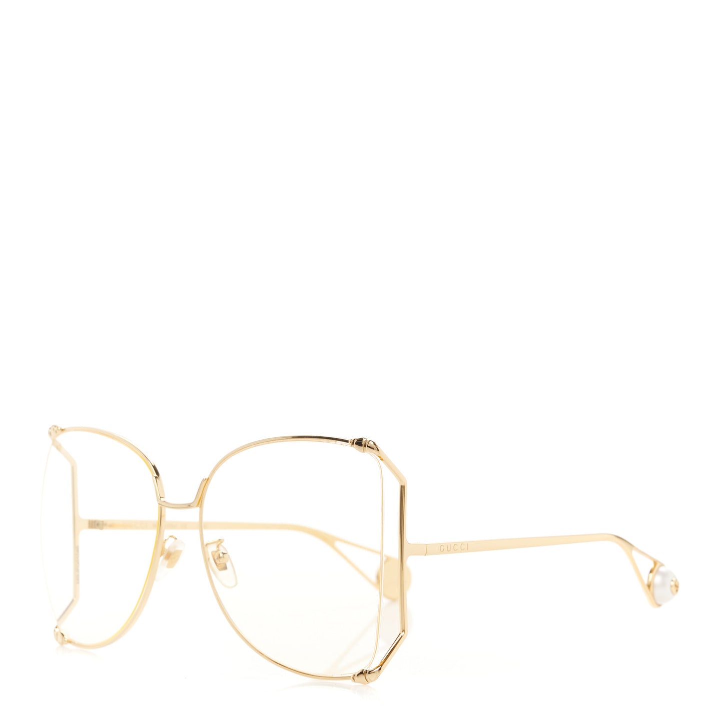 Metal Oversized Round Sunglasses GG0252S Gold