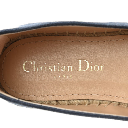 Christian Dior Cotton D-Stripes Embroidered Granville 15mm Espadrilles 35.5 Deep Blue 7 of 9