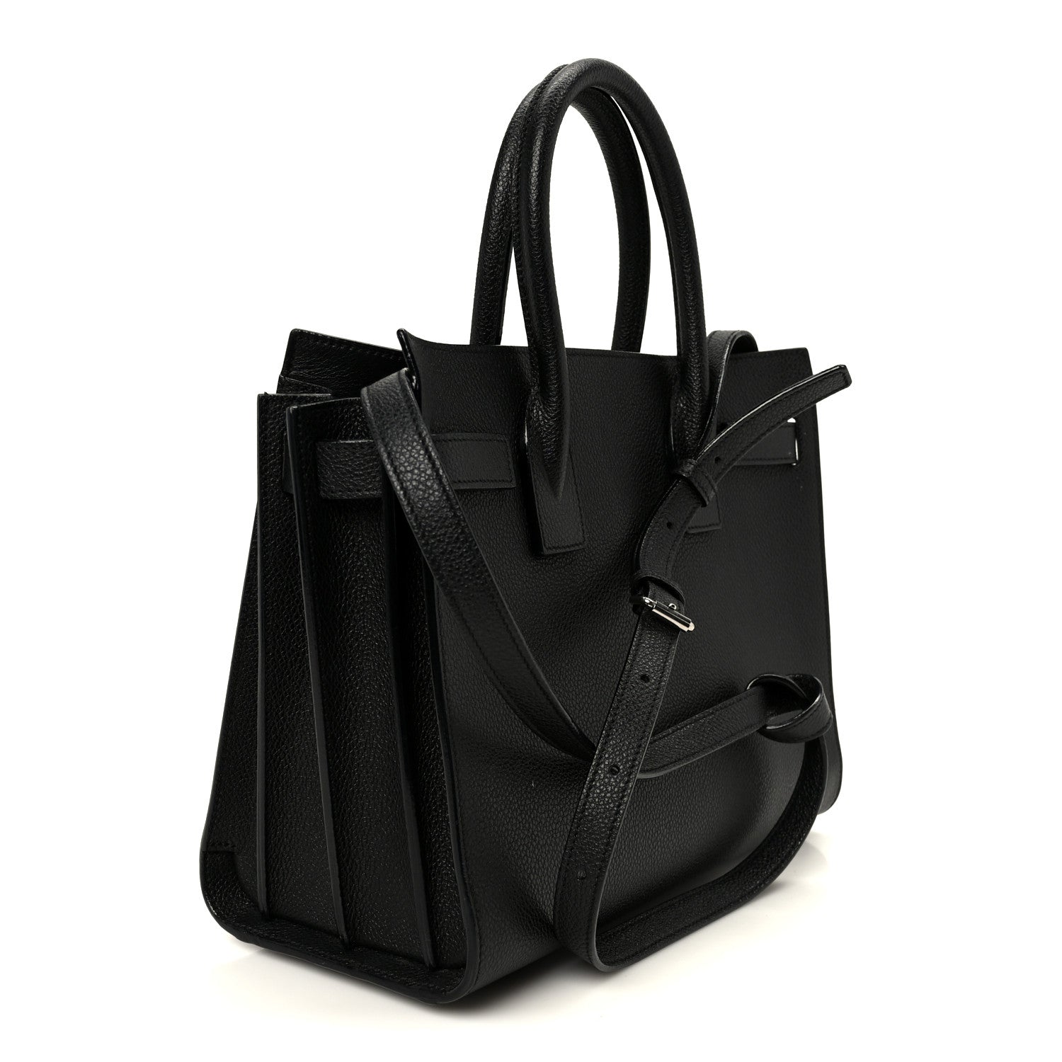 Saint Laurent Grained Calfskin Small Sac De Jour Black 3 of 11