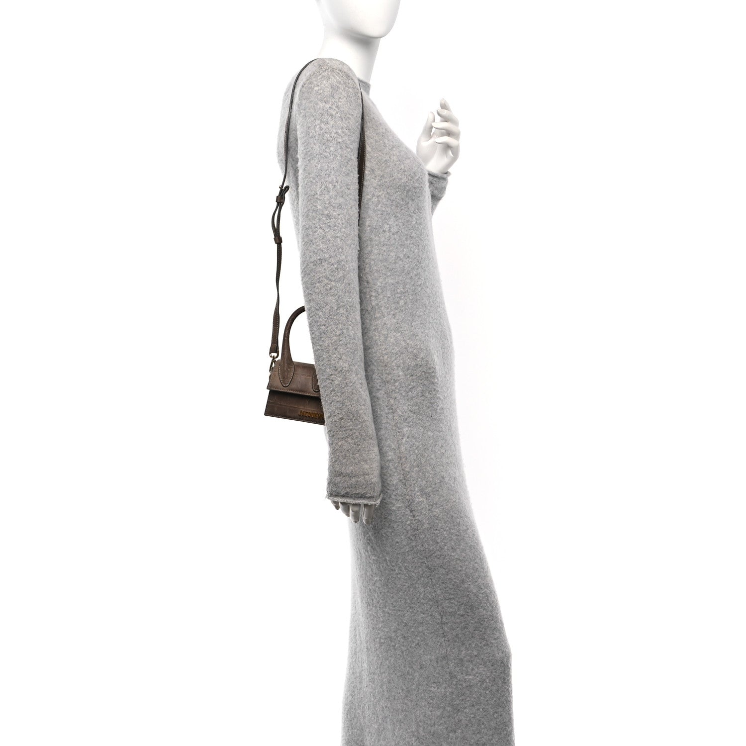 Jacquemus Suede Crocodile Embossed Le Chiquito Brown 2 of 12