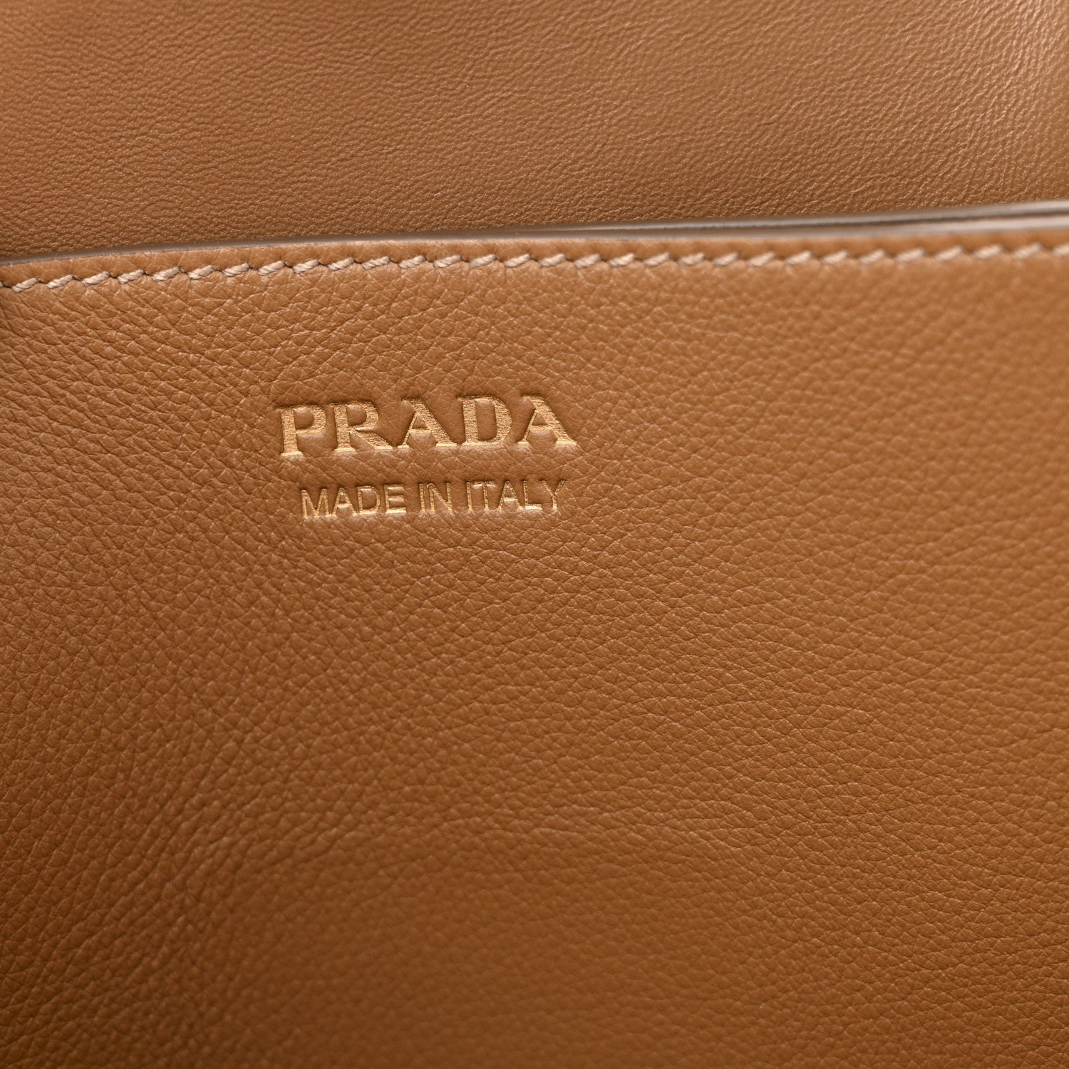 Prada Soft Grained Calfskin Vitello Daino Large Buckle Bag Caramello 7 of 13