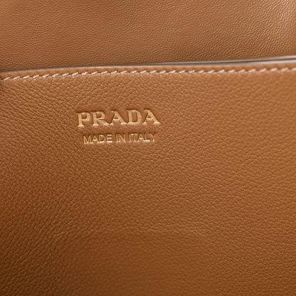Prada Soft Grained Calfskin Vitello Daino Large Buckle Bag Caramello 7 of 13