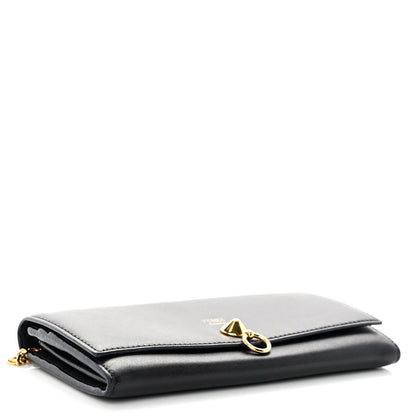 Fendi Vitello Liberty Century Lucido By The Way Continental Wallet On Chain Black 4 of 11