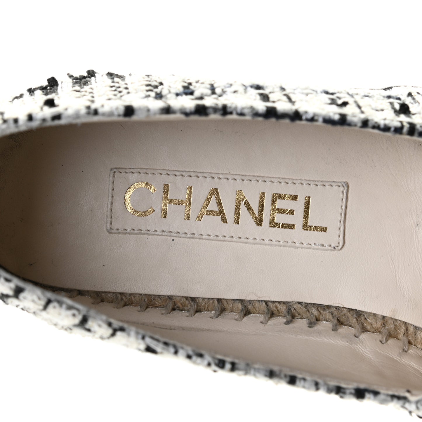 Tweed CC Espadrilles 39 Black White