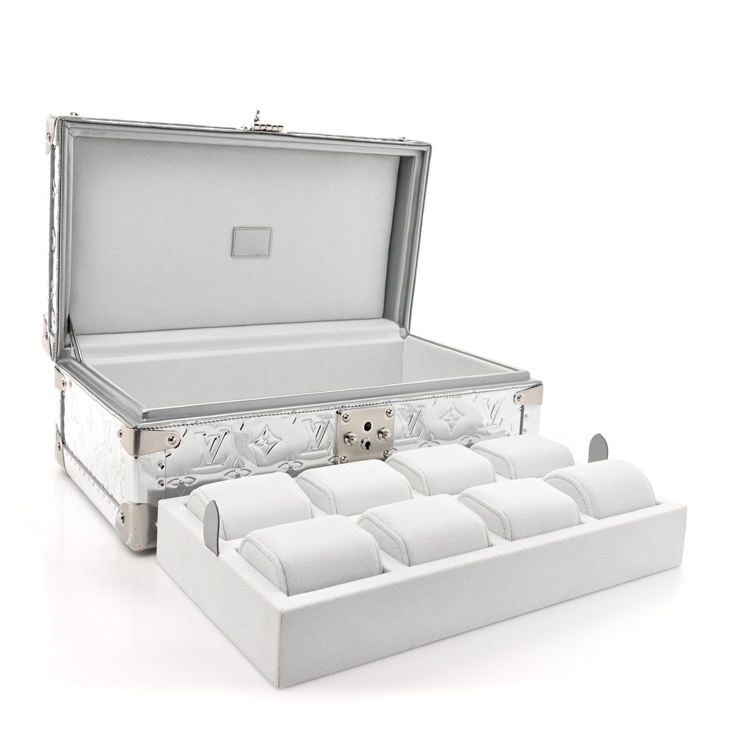 Louis Vuitton Monogram Miroir Coffret 8 Watch Case Silver 6 of 11