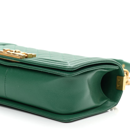 Chanel Caviar Quilted Medium Boy Flap Green 10 of 10