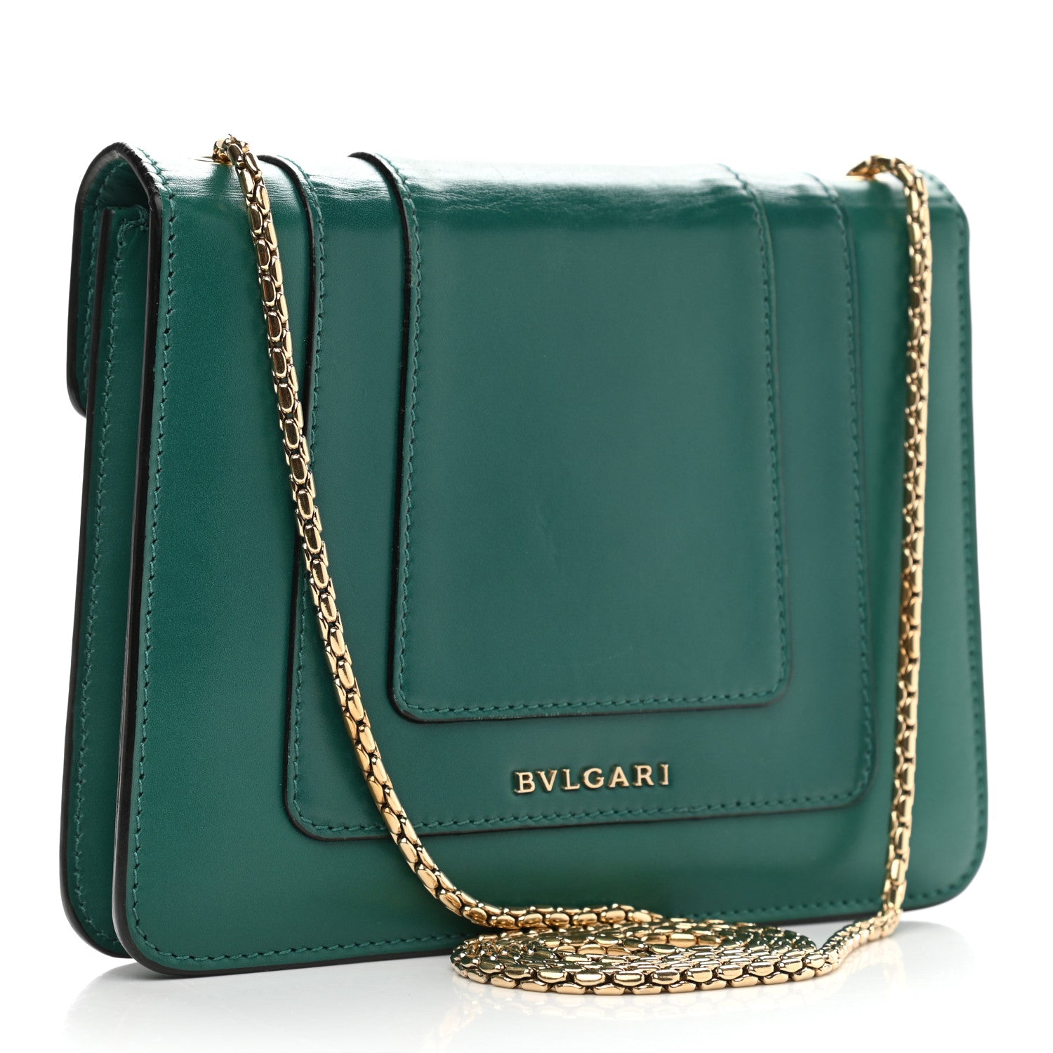 Bulgari Calfskin Serpenti Forever Crossbody Bag Emerald Green 3 of 13