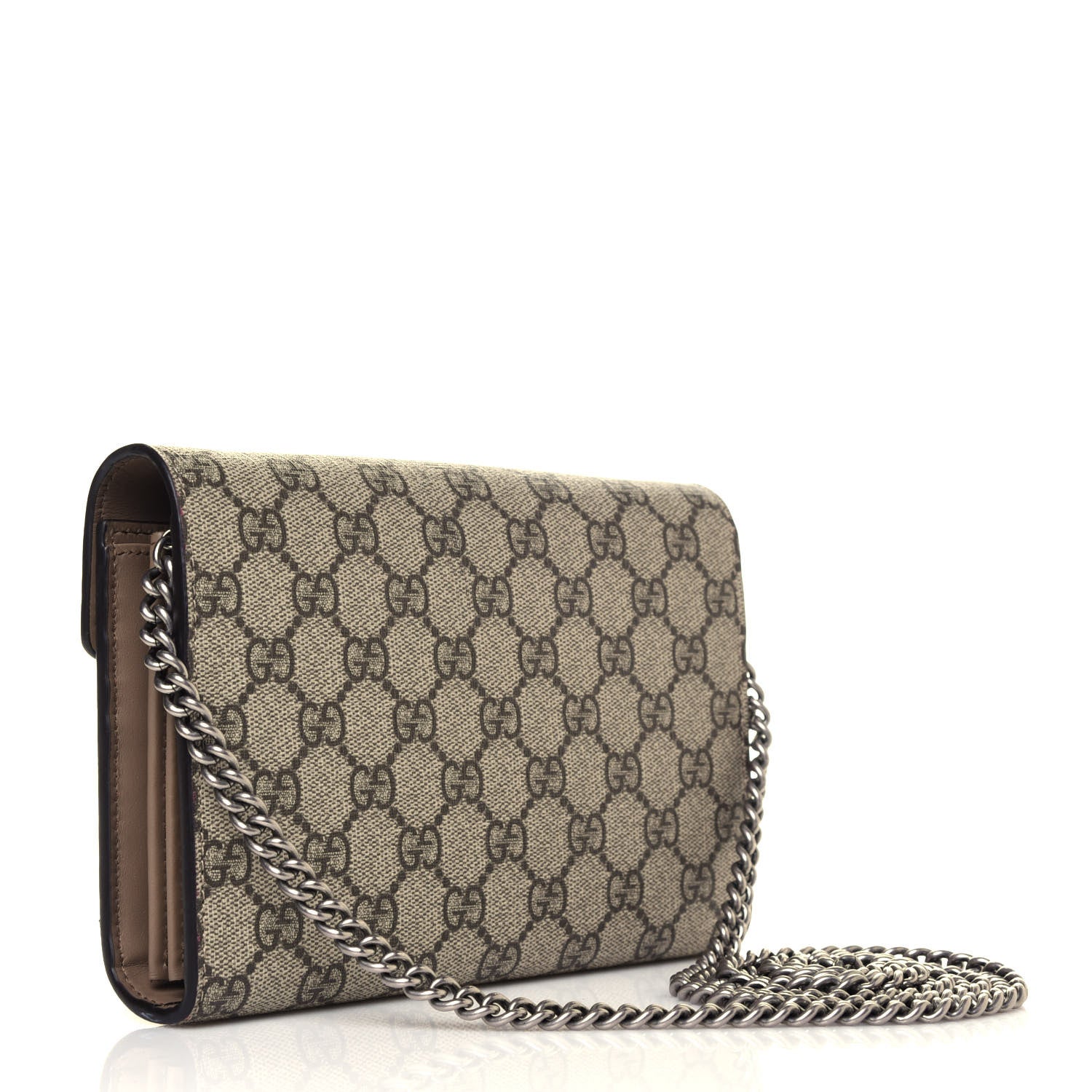Gucci GG Supreme Monogram Mini Dionysus Chain Wallet Beige Taupe 3 of 17