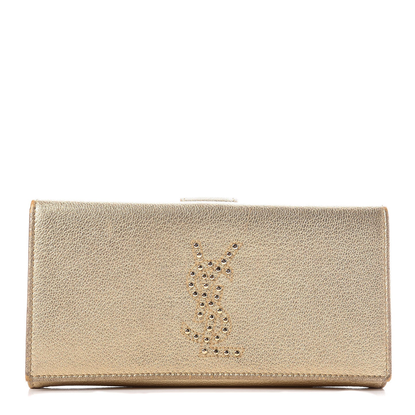 Goatskin Studded Belle de Jour Long Wallet Gold