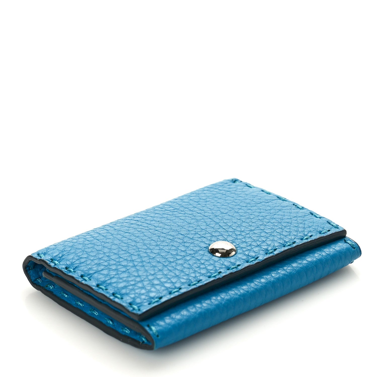 Fendi Cuoio Romano Selleria Card Holder Turquoise 4 of 9