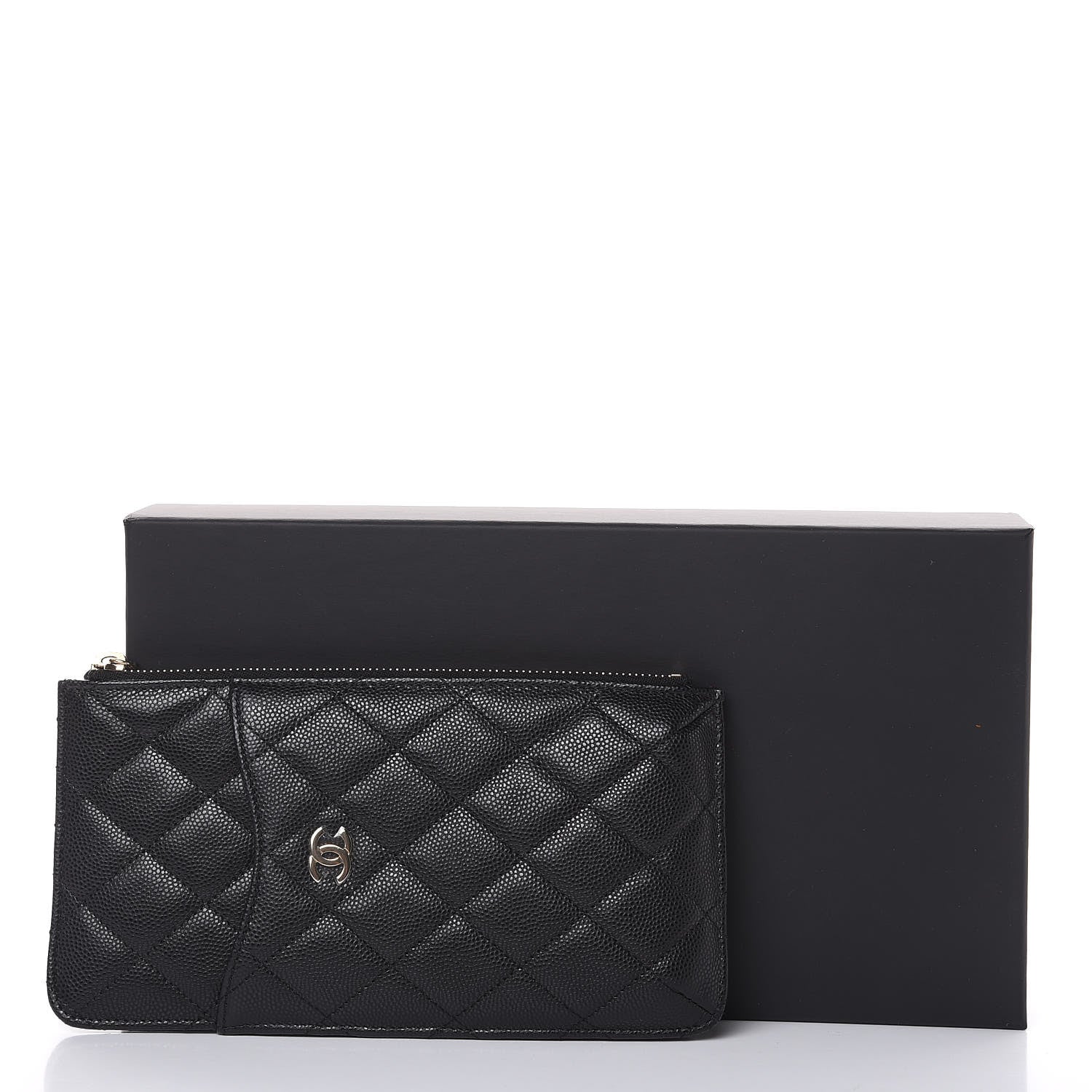 Chanel Caviar Quilted Classic Flat Wallet Pouch Black 8 of 8