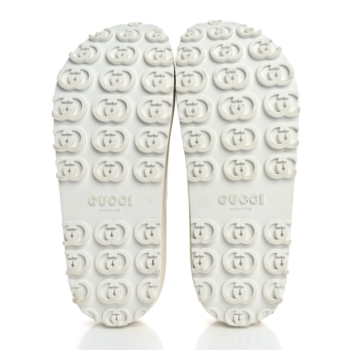 Soft Rubber Womens Interlocking G Platform 42mm Slide Sandals 39 Off White