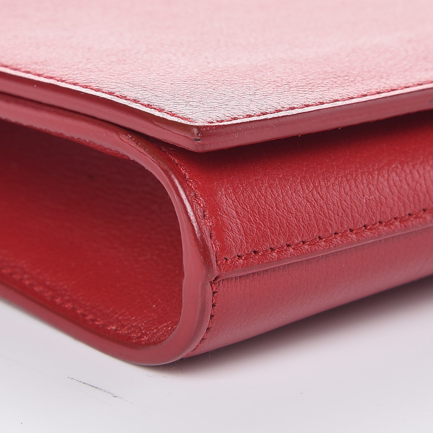 Saint Laurent Calfskin Monogram Large Belle De Jour Clutch Red 7 of 8