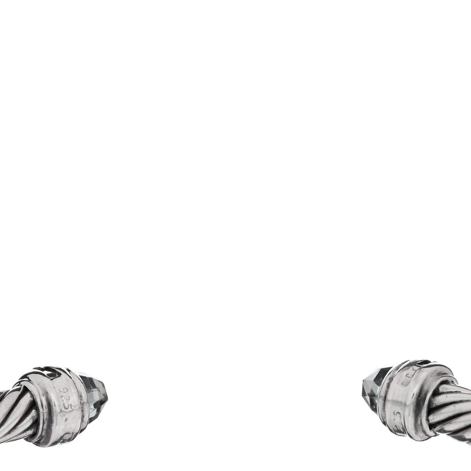 David Yurman Sterling Silver Diamond Prasiolite 5mm Cable Classics Bracelet 3 of 3